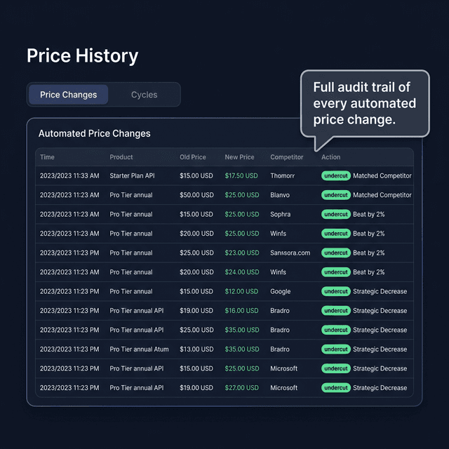 History page screenshot